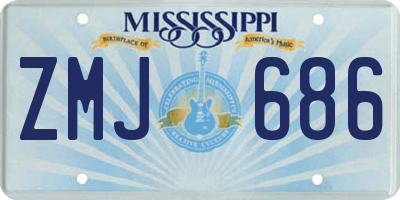 MS license plate ZMJ686