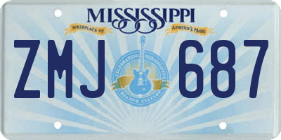 MS license plate ZMJ687
