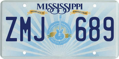 MS license plate ZMJ689