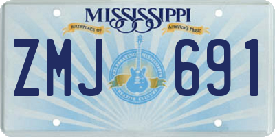 MS license plate ZMJ691