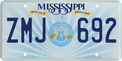 MS license plate ZMJ692