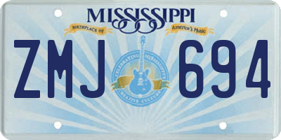 MS license plate ZMJ694