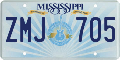 MS license plate ZMJ705