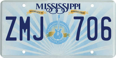 MS license plate ZMJ706