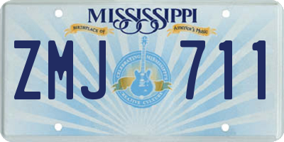 MS license plate ZMJ711