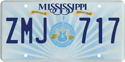 MS license plate ZMJ717