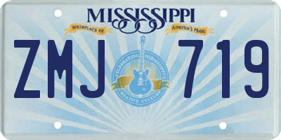 MS license plate ZMJ719