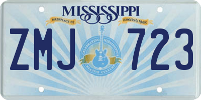 MS license plate ZMJ723