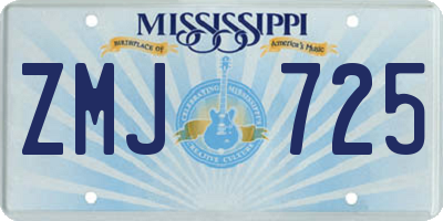 MS license plate ZMJ725