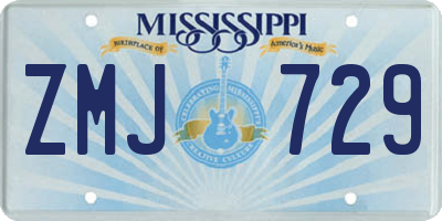 MS license plate ZMJ729