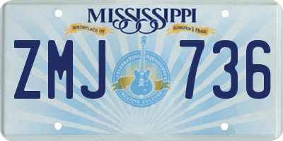 MS license plate ZMJ736