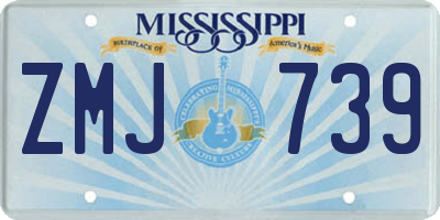 MS license plate ZMJ739