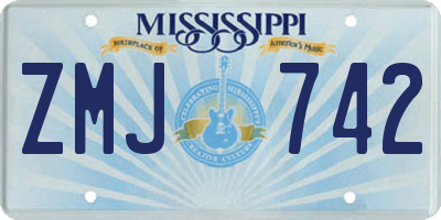 MS license plate ZMJ742