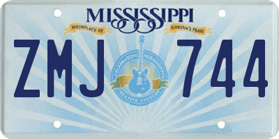 MS license plate ZMJ744