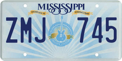 MS license plate ZMJ745