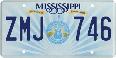 MS license plate ZMJ746