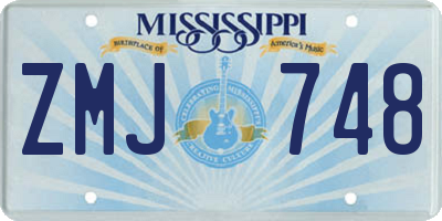 MS license plate ZMJ748