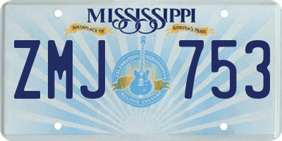 MS license plate ZMJ753