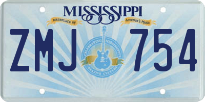 MS license plate ZMJ754