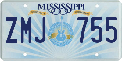 MS license plate ZMJ755