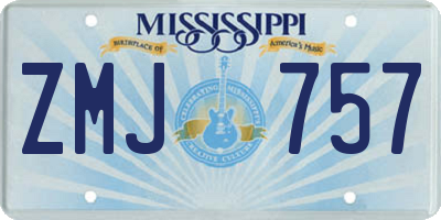MS license plate ZMJ757