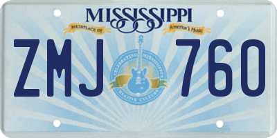 MS license plate ZMJ760