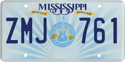 MS license plate ZMJ761