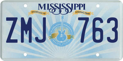 MS license plate ZMJ763