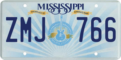 MS license plate ZMJ766
