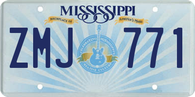 MS license plate ZMJ771