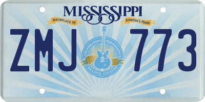 MS license plate ZMJ773