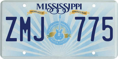 MS license plate ZMJ775