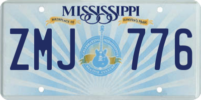 MS license plate ZMJ776