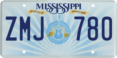 MS license plate ZMJ780