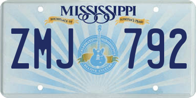 MS license plate ZMJ792