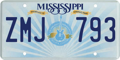 MS license plate ZMJ793