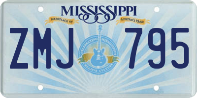 MS license plate ZMJ795