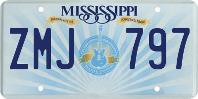 MS license plate ZMJ797