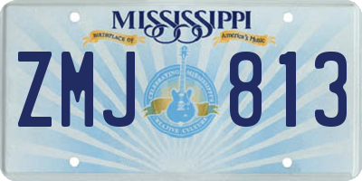 MS license plate ZMJ813
