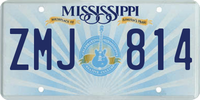 MS license plate ZMJ814