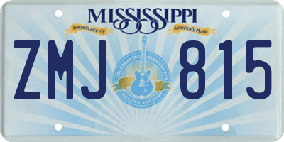 MS license plate ZMJ815