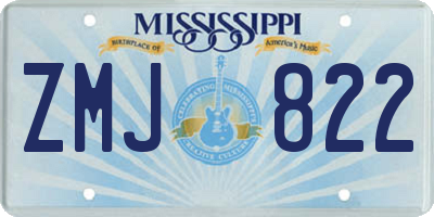 MS license plate ZMJ822