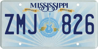 MS license plate ZMJ826