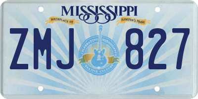 MS license plate ZMJ827