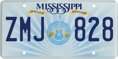 MS license plate ZMJ828