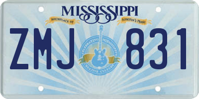 MS license plate ZMJ831