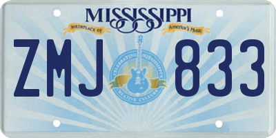 MS license plate ZMJ833
