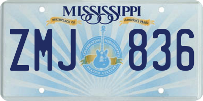 MS license plate ZMJ836