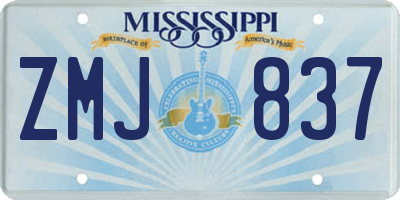 MS license plate ZMJ837