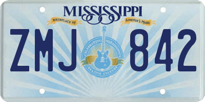 MS license plate ZMJ842
